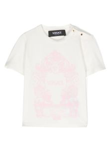 Versace Kids t-shirt en coton mélangé à logo imprimé - Blanc