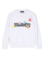 DSQUARED2 KIDS sweat en coton à imprimé graphique - Blanc