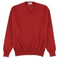 Osborne V Hals Trui Geelong Wol Rood Tailored Fit