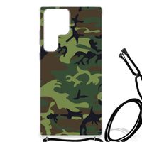 Samsung Galaxy S23 Ultra Doorzichtige Silicone Hoesje Army Dark - thumbnail