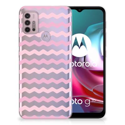 Motorola Moto G30 | G10 TPU bumper Waves Roze Motorola Moto G30 | G10 TPU bumper Waves Roze