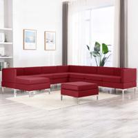 vidaXL 9-delig Bankstel stof wijnrood