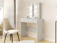 Make-up tafel ARIEL 2 lades gebroken wit