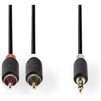 Stereo audiokabel | 3,5 mm male - 2x RCA male | 1,0 m | Antraciet [CABW22200AT10] - thumbnail