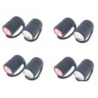 4x Fietslampjes fietsverlichting set waterdicht voorlicht / achterlicht 3 LEDs - thumbnail