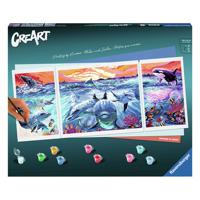 Ravensburger CreArt Schilderen op Nummer Dolphins At Sunset - thumbnail