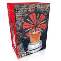 TOM borrelroulette 19 cm glas/aluminium rood/zwart 2 delig