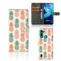 Motorola G8 Power Lite Book Cover Ananas