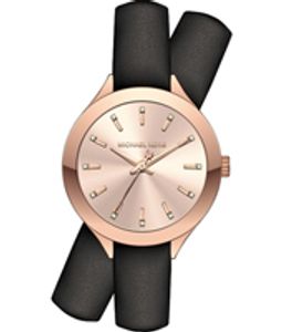 Horlogeband Michael Kors MK2553 Onderliggend Leder Zwart 14mm