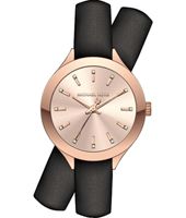 Horlogeband Michael Kors MK2553 Onderliggend Leder Zwart 14mm - thumbnail