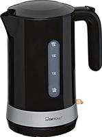 Clatronic WK 3452 Elektrische waterkoker, 1,8 liter, verborgen weerstand, 2200 W, automatische uitschakeling bij het koken, 360° draadloos, zonder kabel, afneembaar kalkfilter, zwart