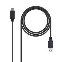 NANOCABLE 10.01.4001 - 3A USB-C naar USB 3.1 kabel, hoofdgebruik, mobiele telefoons, tablets, overdrachtssnelheid tot 10 Gbit/s, tot 3 ampère opladen, Gen2, stekker op stekker, type UC/M-A/M, zwart, 1 MT. 34 DE