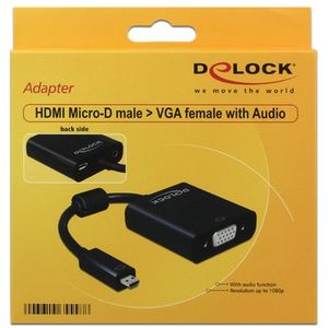 DeLOCK 65558 USB grafische adapter 1920 x 1080 Pixels Zwart