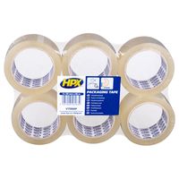 HPX Verpakkingstape flatpack | 6 rollen | Transparant | 50mm x 66m - VT5066P - VT5066P