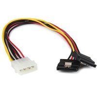 StarTech.com 30cm LP4 naar 2x Vergrendelbare Y-adapter Splitterkabel SATA Voeding 4-pin Molex naar 2x SATA - thumbnail