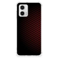 Motorola Moto G73 Doorzichtige Silicone Hoesje Geruit Rood - thumbnail