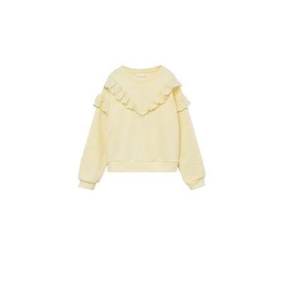 Mango Kids sweater met ruches geel