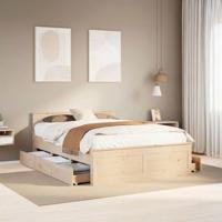 vidaXL Bedframe zonder matras met hoofdbord grenenhout 140x190 cm, bed, bed ombouw, boxspring, bedbodem, slaapkamermeubel, stapelbed, twijfelaar bed