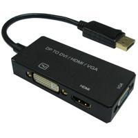 Value 12.99.3153 DisplayPort-kabel DisplayPort / DVI / HDMI / VGA Adapterkabel DisplayPort-stekker, DVI-D 24+1-polige bus, HDMI-A-bus, VGA-bus 15-polig 0.10 m - thumbnail