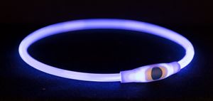 TRIXIE HALSBAND USB FLASH LIGHT LICHTGEVEND OPLAADBAAR BLAUW 40X0,8 CM