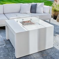 Easy Fires: Vuurtafel Sky Vierkant Aluminium - Wit - thumbnail