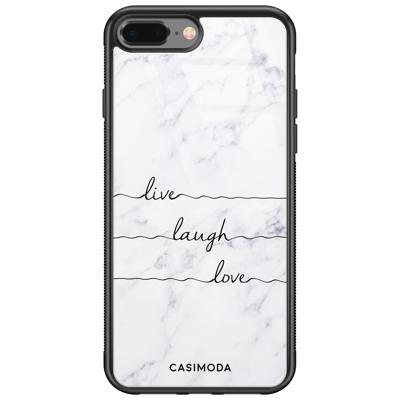 iPhone 8 Plus/7 Plus glazen hardcase - Live laugh love