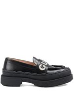 Gucci mocassins en cuir à logo embossé 60 mm - Noir