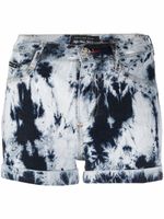 Philipp Plein short en jean à effet délavé - Bleu - thumbnail