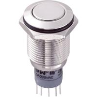 TRU COMPONENTS 701931 LAS2GQF-22/N/P Vandalismebestendige druktoets 250 V/AC 3 A 2x aan/(aan) Moment 1 stuk(s)