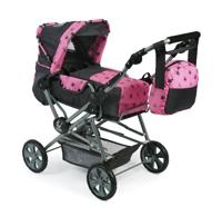 Luxe grote poppenwagen Road Star - Stars Grijs