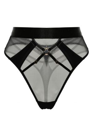 Bordelle string Vero à effet de transparent - Noir