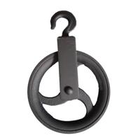 Hofftech Katrol - Hijshaak - Ø 180 mm met Haak - Zwart Gietijzer