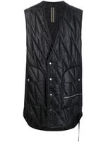 Rick Owens DRKSHDW gilet matelassé à coupe mi-longue - Noir - thumbnail