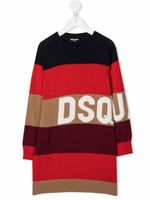 DSQUARED2 KIDS robe mi-longue à rayures - Rouge