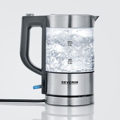 Severin 3472 Waterkoker Snoerloos, Oververhittingsbeveiliging RVS (geborsteld), Zwart