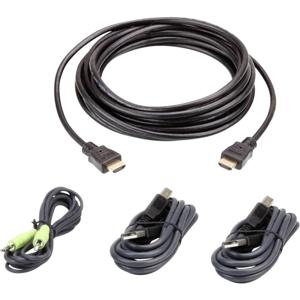 ATEN KVM Aansluitkabel [1x HDMI-stekker, USB-A 2.0 stekker, Jackplug male 3,5 mm - 1x HDMI-stekker, Jackplug male 3,5 mm, USB 2.0 bus B] 3.00 m Zwart