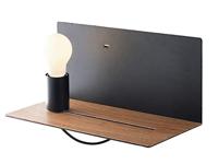 Luce Design USB wandlamp FLASH zwart met verstelbare lamp, oplaadfunctie en opbergruimte