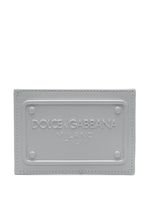 Dolce & Gabbana porte-cartes en cuir à logo embossé - Gris