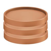 3x stuks planten trolley/multiroller rond terracotta kunststof 35 cm