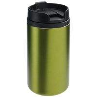 Thermosbeker/warmhoudbeker metallic groen 290 ml - thumbnail