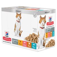 Hill&apos;s Science Plan Sterilised Cat Young Adult natvoer Multipack Kip/Zalm/Kalkoen/Forel 12x85g - thumbnail