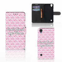 LG X Style Portemonnee Hoesje Flowers Pink DTMP