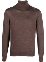 Tagliatore roll-neck fine-knit jumper - Marron