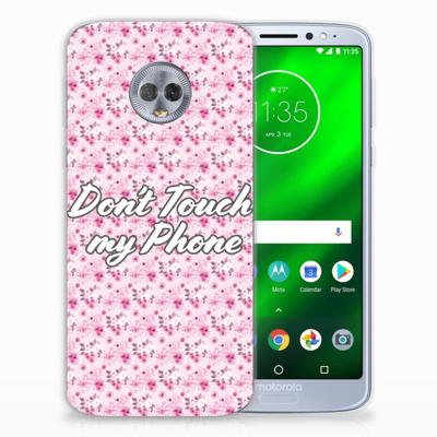 Motorola Moto G6 Plus Silicone-hoesje Flowers Pink DTMP Motorola Moto G6 Plus Silicone-hoesje Flowers Pink DTMP