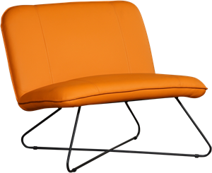 Oranje leren industriële fauteuil zonder armleuning Smile - Toledo Leer Mandarin (oranje leer)