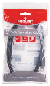 Intellinet 338387 RJ45 Netwerkkabel, patchkabel CAT 5e U/UTP 1.50 m Zwart 1 stuk(s)