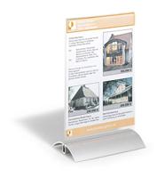 Durable 858819 Tafelstandaard Presenter (A5, acryl/aluminium) 1 stuk, transparant