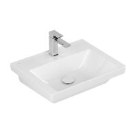 Wastafel Villeroy & Boch Subway 3.0 Met 1 Kraangat Zonder Overloop 55x44x16.5 cm Wit Alpin