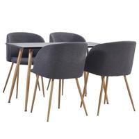 vidaXL 5-delige Eethoek stof taupe