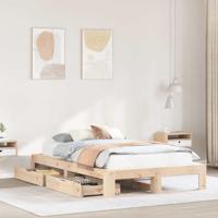 vidaXL Bedframe zonder matras massief grenenhout 135x190 cm, bed, bed ombouw, twijfelaar bed, bedbodem, slaapkamermeubel, 2 persoonsbed